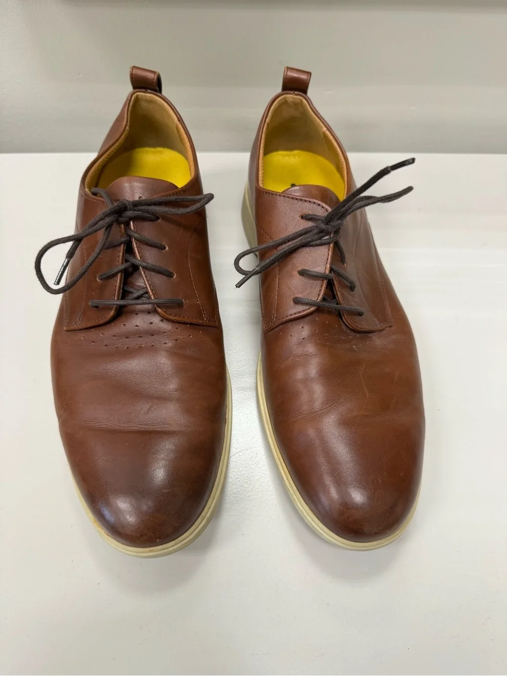 Amberjack Men's Brown Leather Casual Lace-Up Shoes